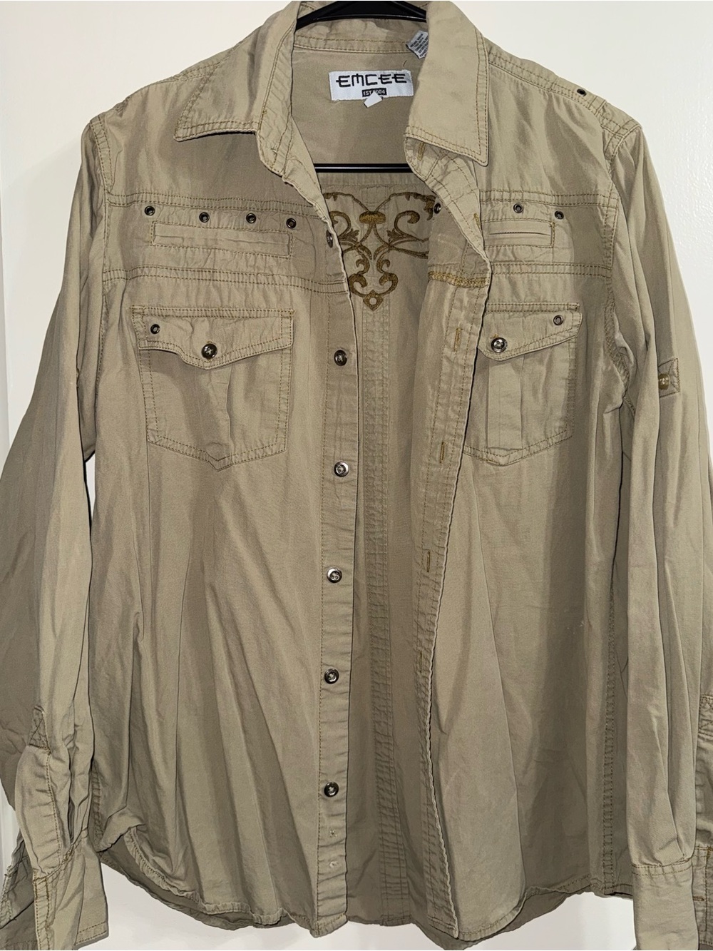 MCE Women's Utility Button-Down Jacket in Tan